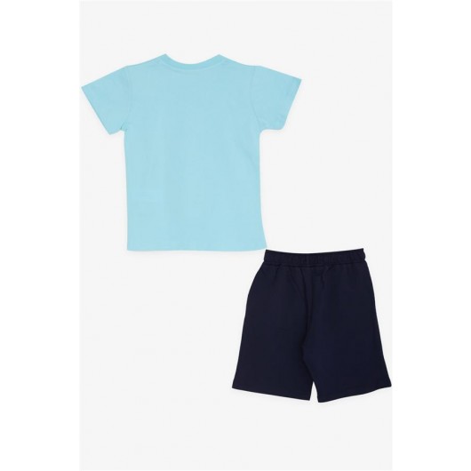 Boys Shorts Set Baby Lioness Printed Light Blue (1-4 Years)