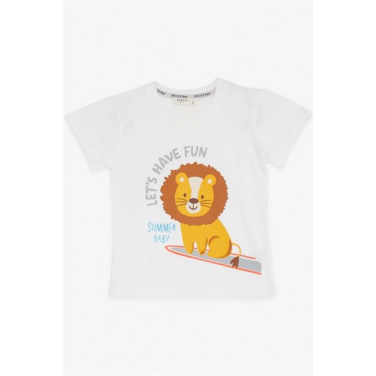 Boys Shorts Set Baby Lioness Printed Ecru (1-4 Years)