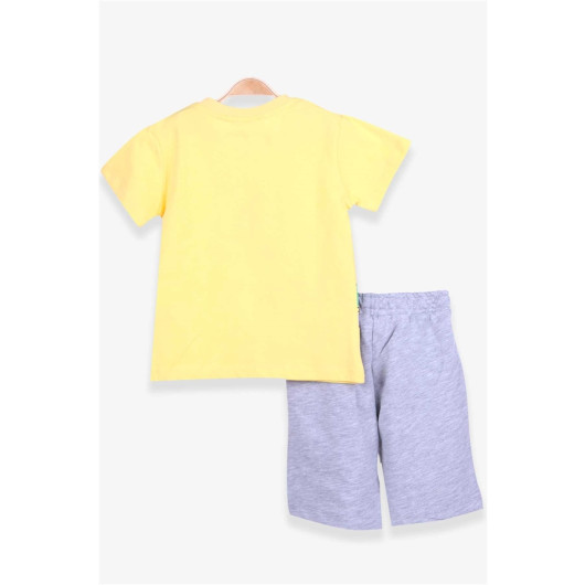 Boys Shorts Set Dinosaur Printed Yellow (3-8 Years)