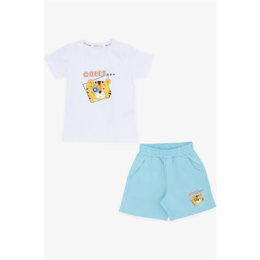 Boy Shorts Suit Photographer Lion Printed White (1-4 Years)