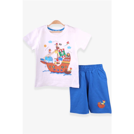 Boys Shorts Suit Pirate Animals Printed Ecru (1-2 Years)