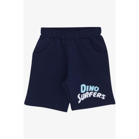 Boy Shorts Suit Surfer Cool Dinosaur Printed Light Blue (1.5-5 Years)