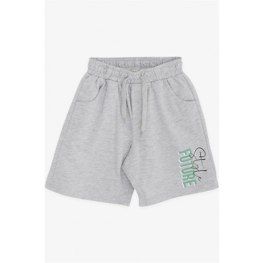 Boys Shorts Set With Letter Printed Pocket Mint Green (8-14 Years)