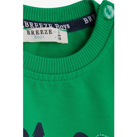 Boys Sweatshirt Camper Dinosaur Printed Green (1.5-5 Years)