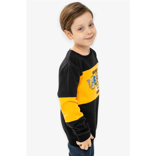 Boy's Sweatshirt Embroidered Black (10 Age)