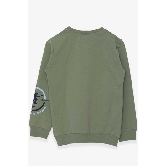 Boys Sweatshirt Printed Khaki Green (8-14 Years)