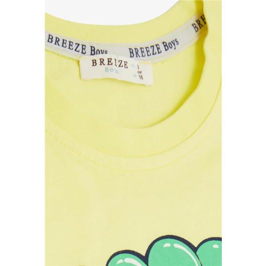 Boy's Suit Skater Puppy Printed Yellow (Age 1-4)