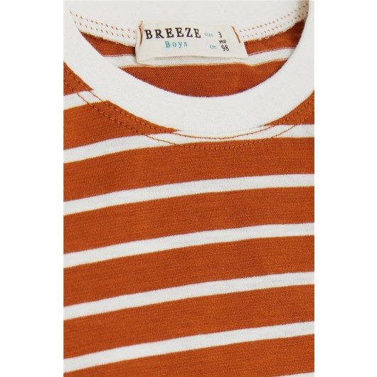 Boys T-Shirt Striped Cinnamon (3-7 Years)