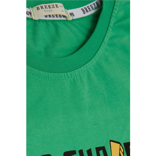 Boy T-Shirt Cool Skateboarder Green (8-14 Years)