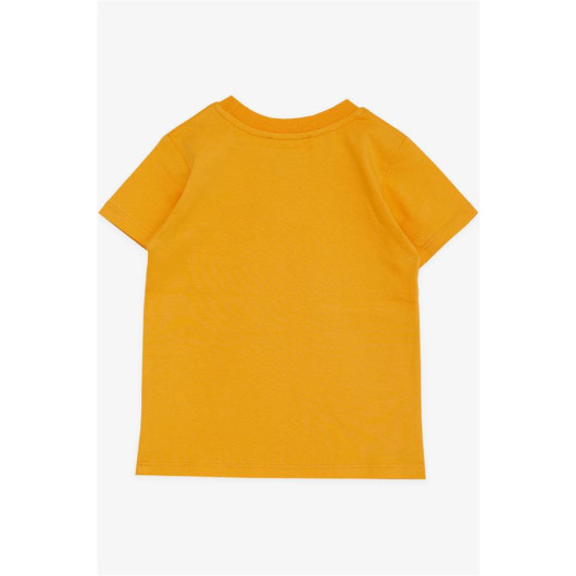 Boy's T-Shirt Puppy Printed Mustard Yellow (Age 1.5-4)