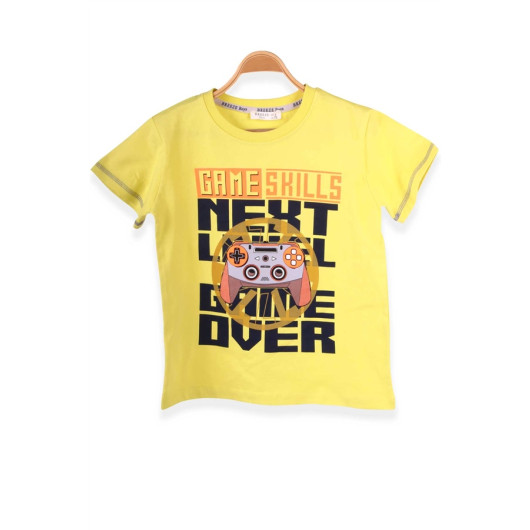 Boys Yellow Games Print T-Shirt (6-12 Years)
