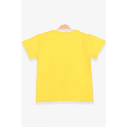 Boys T-Shirt Palm Printed Yellow (3-7 Years)