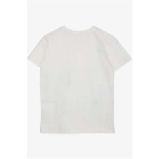 Boy's T-Shirt Spray Printed Ecru (6-12 Years)