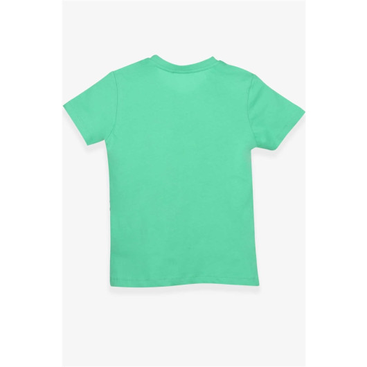 Boy's T-Shirt Spray Printed Green (6-10 Years)