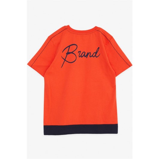 Boy's T-Shirt, Printed In Orange Color (8-14 Years)