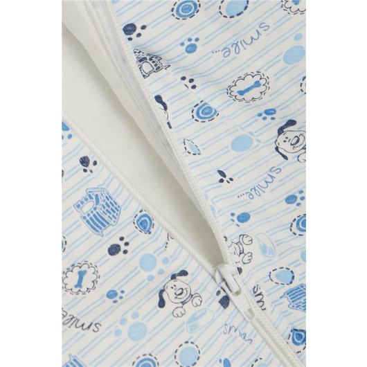 Boy's Sleeping Bag Happy Puppy Patterned Baby Blue (Age 5-7)