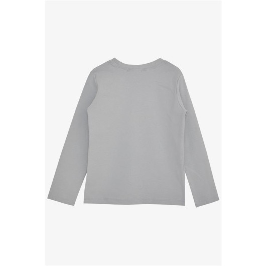Boy's Long Sleeve T-Shirt Basic Gray (4-8 Years)