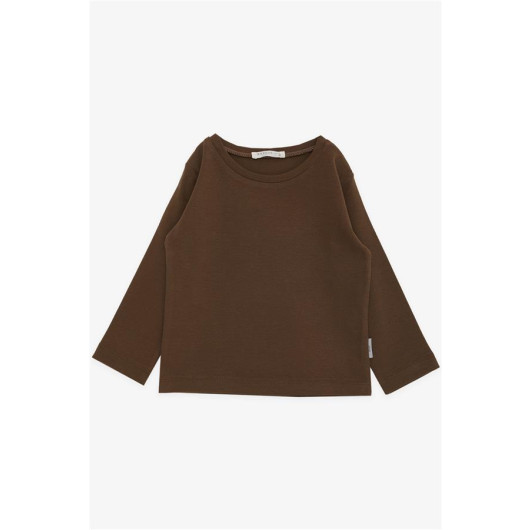 Boy's Long Sleeve T-Shirt Basic Brown (Age 1-4)