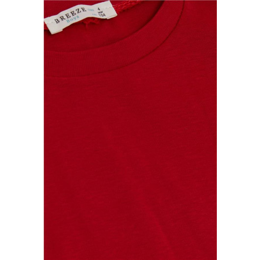 Boy's Long Sleeve T-Shirt Basic Red (Age 1-4)