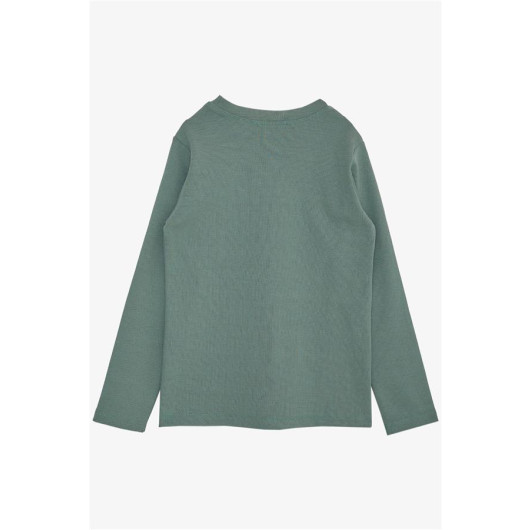 Boy's Long Sleeve T-Shirt Basic Mint Green (Age 4-8)
