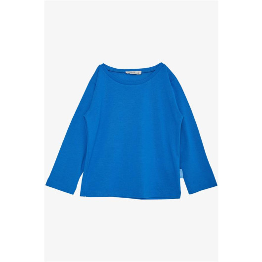 Boy's Long Sleeve T-Shirt Basic Saks Blue (Age 1-4)