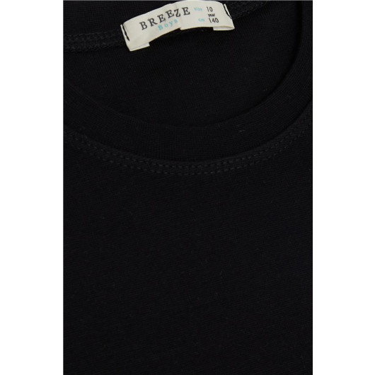 Boy's Long Sleeve T-Shirt Basic Black (Age 9-13)