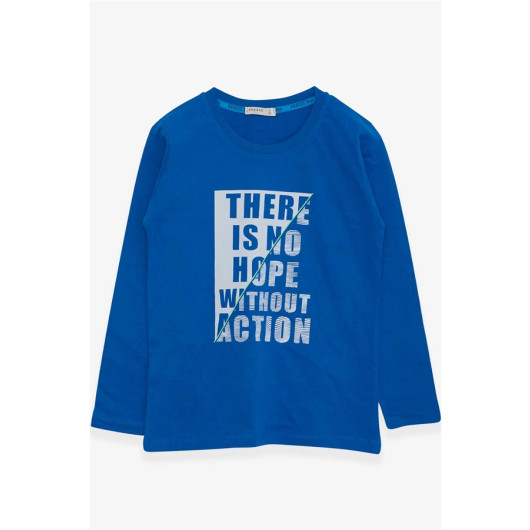 Boys Long Sleeve T-Shirt With Text Printed Sax (6-12 Years)