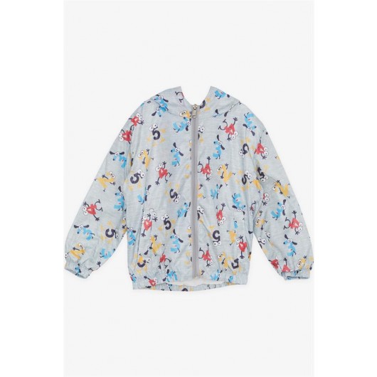 Boys Silver Patterned Raincoat (1-5 Years)