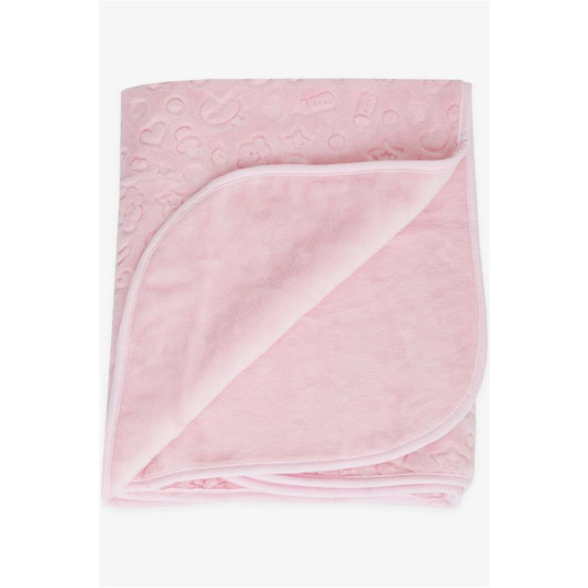 Golden Newborn Baby Blanket Emboss Embossed Patterned Pink
