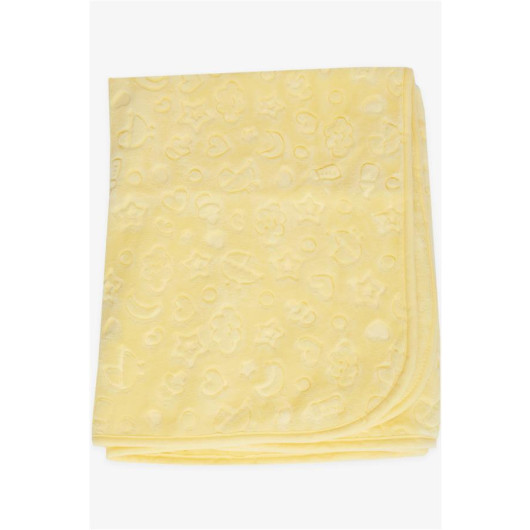 Golden Newborn Baby Blanket Yellow With Emboss Embossed Pattern