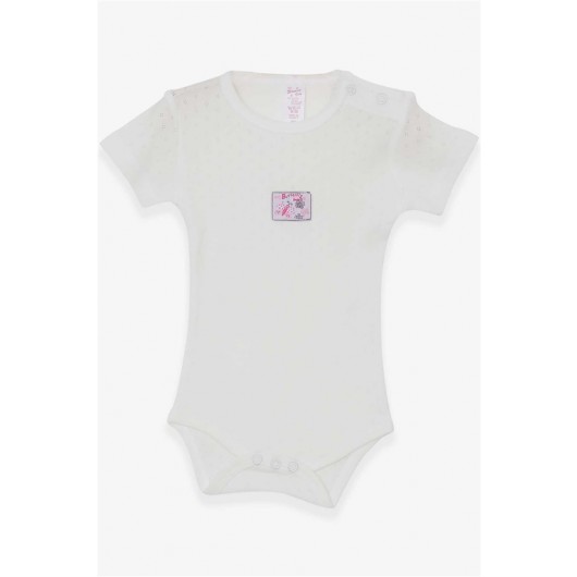 Baby Girl Snap Snap Body Jacquard Beech Pattern Ecru (9 Months-3 Years)