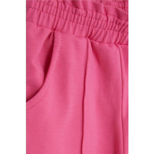 Baby Girl Sweatpants With Elastic Waist Pocket Fuchsia (1-4 Ages)