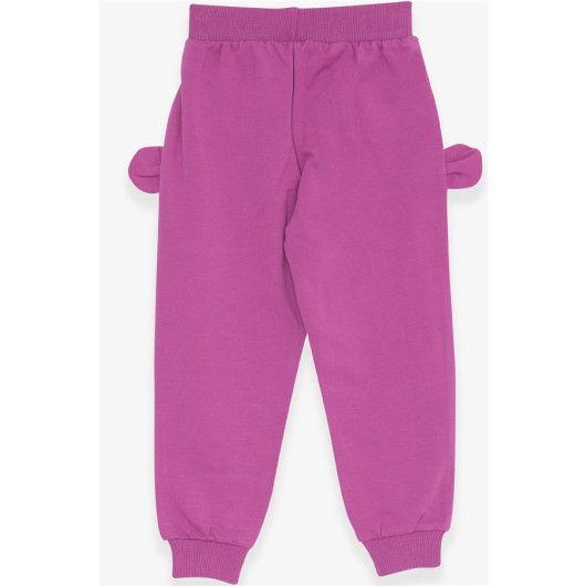 Baby Girl Sweatpants Purple With Bunny Embroidery (1-2 Years)