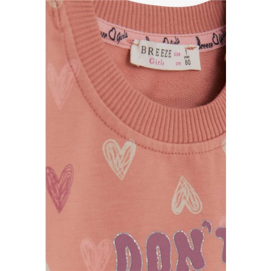 Newborn Baby Girls Heart Print Pajamas, Bright Orange (6Mths-2Yrs)
