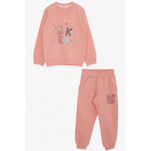 Baby Girl Tracksuit Set Silvery Accessory Salmon (9 Months-3 Years)