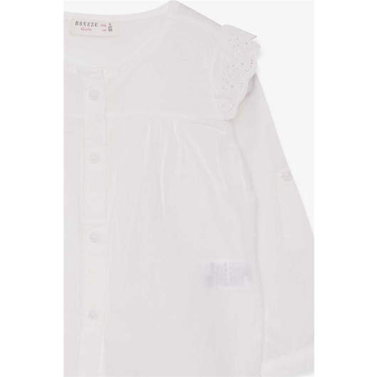 Baby Girl Shirt Shoulders Scalloped Ecru (1-1.5 Years)