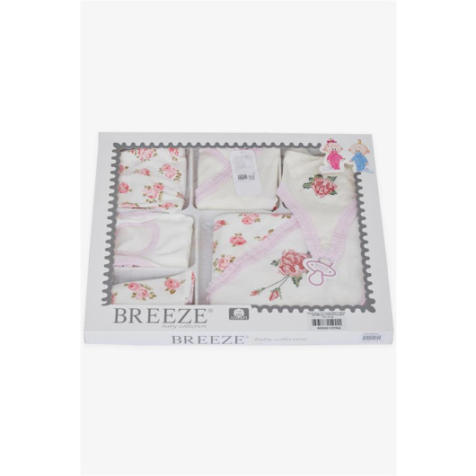 Baby Girl Hospital Release Pack Of 10 Floral Patterned Embroidered Ecru (0-3 Months)