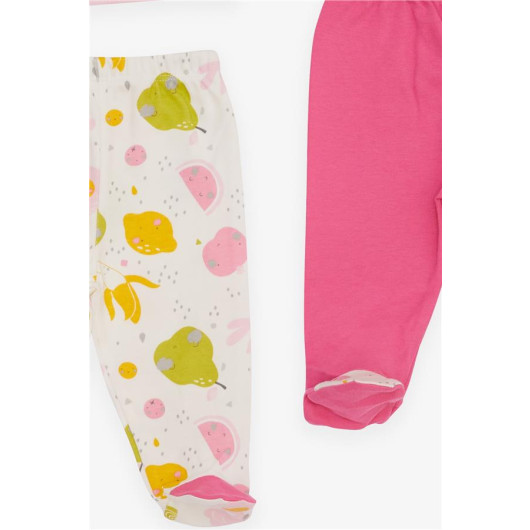 Baby Girl Hospital Exit 3 Pieces Cute Fruit Patterned White (0-4 Months)