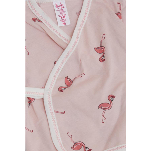 Baby Girl Hospital Release Pack Of 5 Flamingo Patterned Powder (0-3)