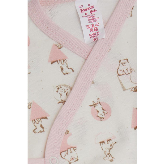 Baby Girl Hospital Release Set Of 5 Cute Animals Patterned Ecru (0-3 Months)