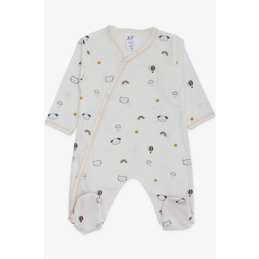 Baby Girl Hospital Release Set Of 8 Sky Themed Animalistic Patterned Ecru (0-3 Months)