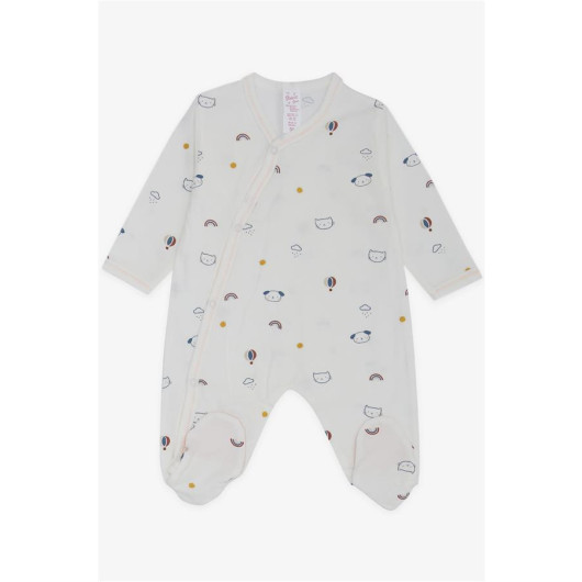 Baby Girl Hospital Release Set Of 8 Sky Themed Animalistic Patterned Ecru (0-3 Months)