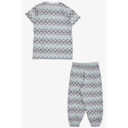 Baby Girl Short Sleeve Pajama Set Patterned Mixed Color (9 Months-3 Years)
