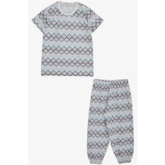 Baby Girl Short Sleeve Pajama Set Patterned Mixed Color (9 Months-3 Years)