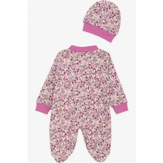 Baby Girl Booty Jumpsuit Floral Pattern Mixed Color (0-3 Months-6 Months)