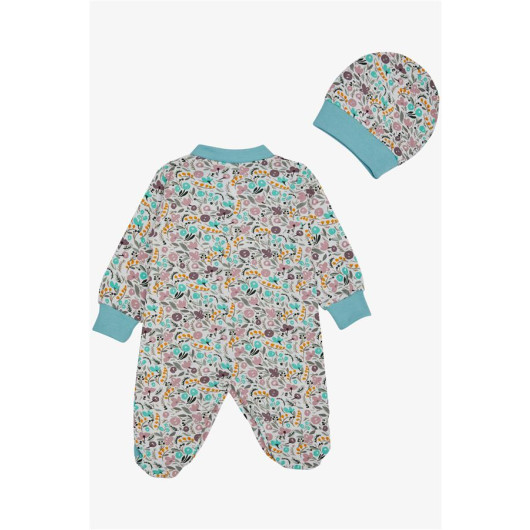 Baby Girl Booties Jumpsuit Floral Pattern Mixed Color (0-6 Months)