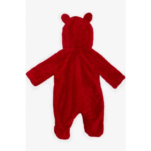 Baby Girl Plush Jumpsuit Lambskin Embroidered Ears Moving Red (6-6 Years)