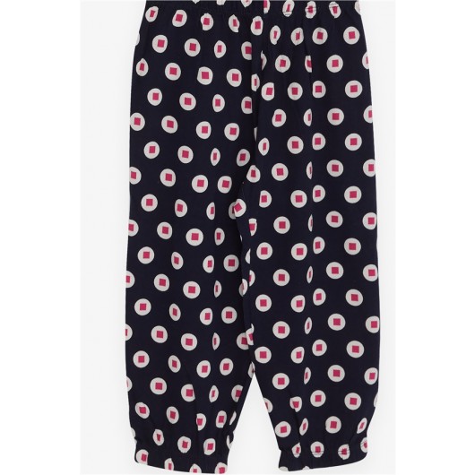 Baby Girl Pajama Set Patterned Navy Blue (9 Months-3 Years)