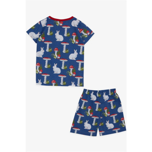 Baby Girl Pajama Set, Nature Themed, Bunny Patterned Blue (9 Months-3 Years)