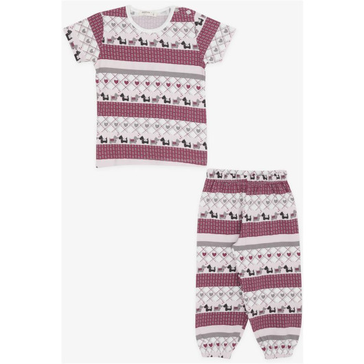 Baby Girl Pajama Set Puppy Pattern Mixed Color (9 Months-3 Years)